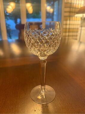 Waterford Crystal Cut Wine Glass - Clear Leaded Glass Stemware. White Wine Glass
